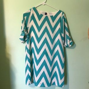 Blue&Whie Chevron Dress